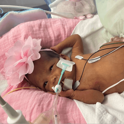 Sophia as a newborn at Children's Nebraska.