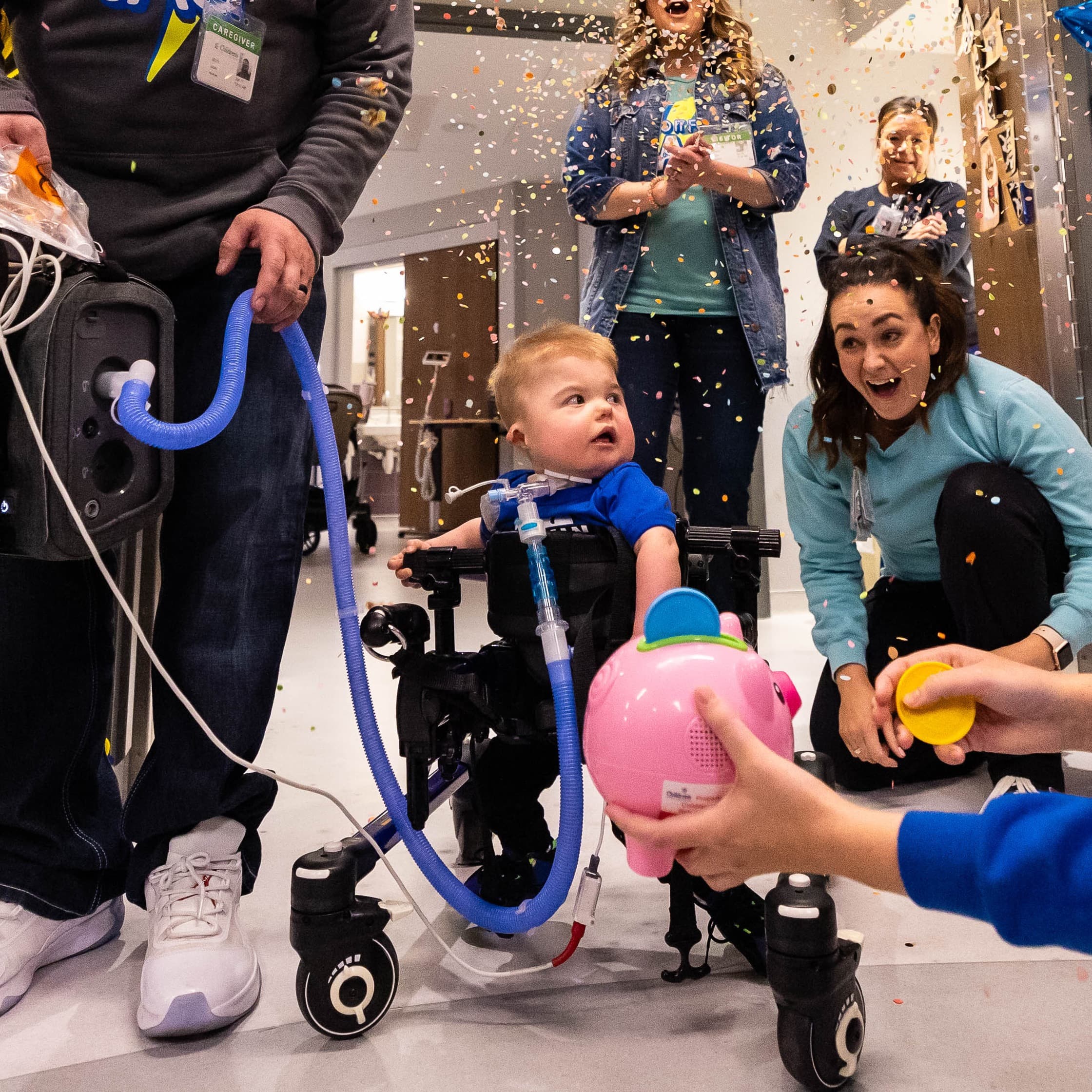 Jagger leaving Children's Nebraska after a 548 day hospital stay.
