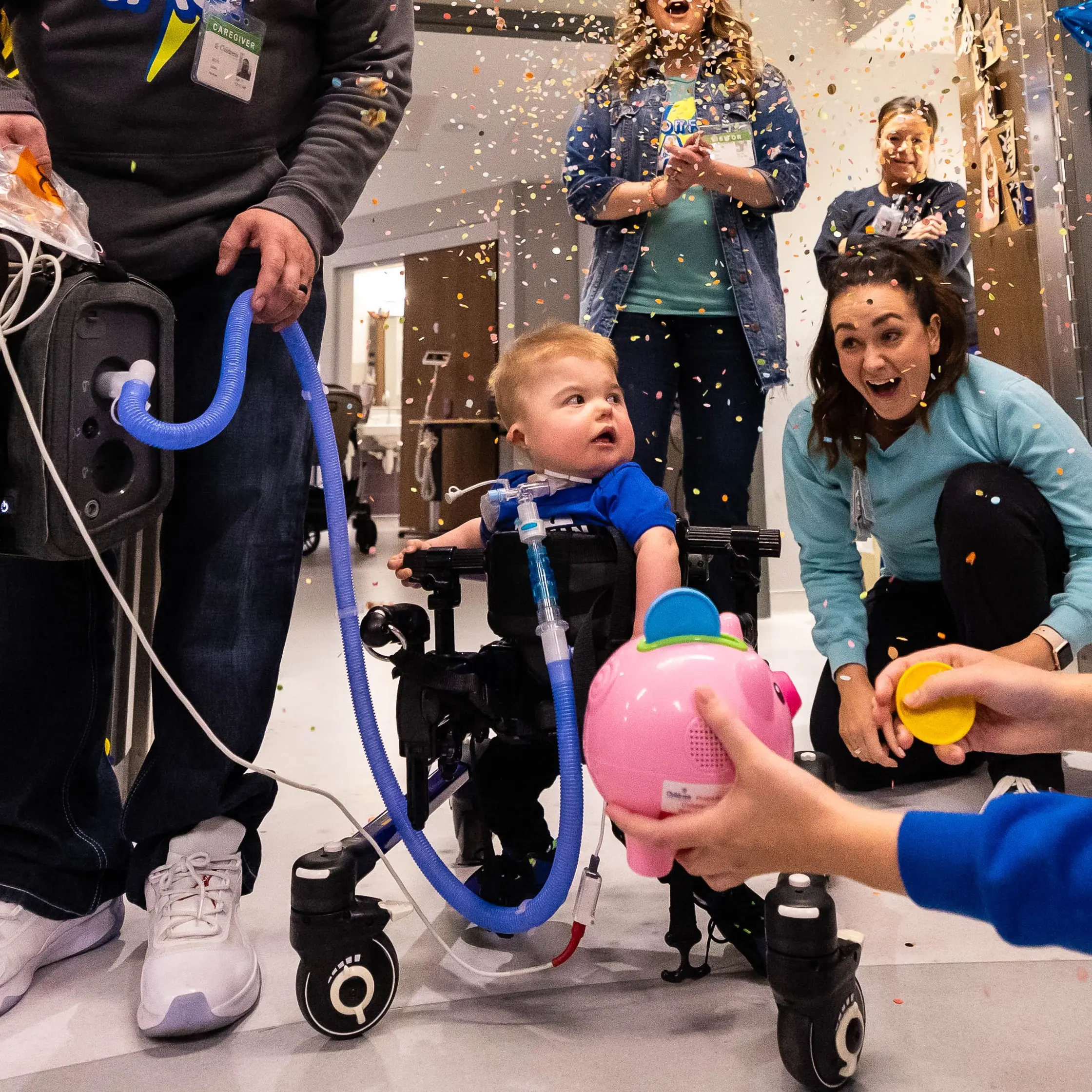 Jagger leaving Children's Nebraska after a 548 day hospital stay.