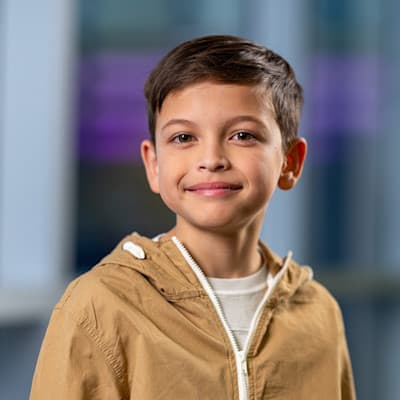 Happy patient smiling at camera.