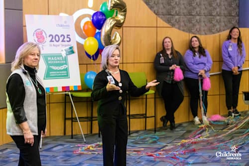 Chanda Chacón, MPH, FACHE, president & CEO of Children’s Nebraska celebrating Magnet recognition.
