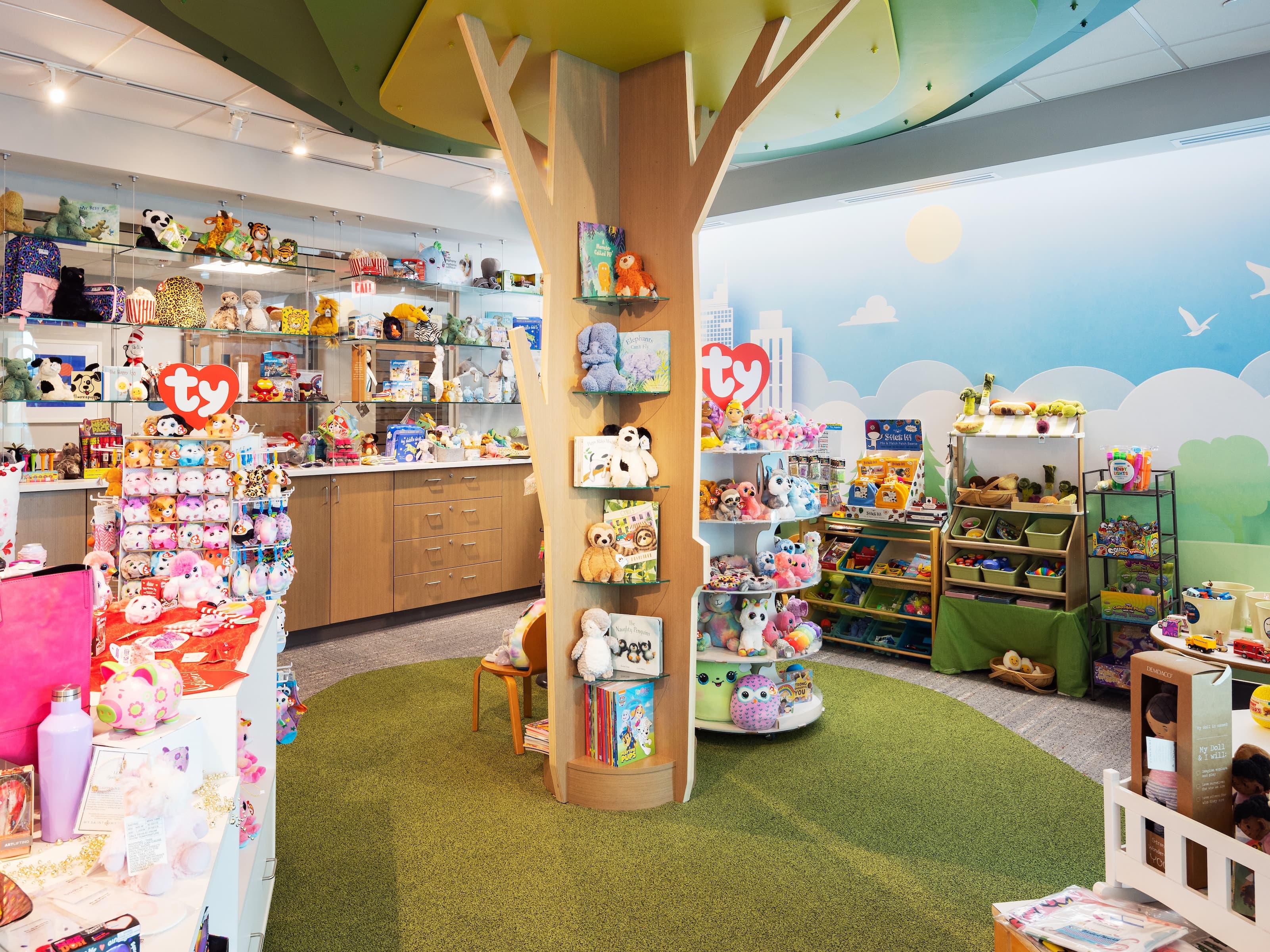 Children's Nebraska Gift Shop full of stuffed animals, books, toys, etc.