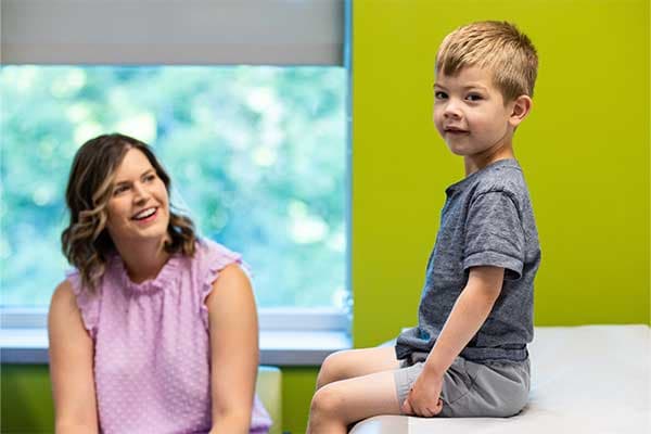 Boy in doctors office