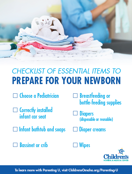 preview image of checklist of essential items to prepare for your newborn pdf
