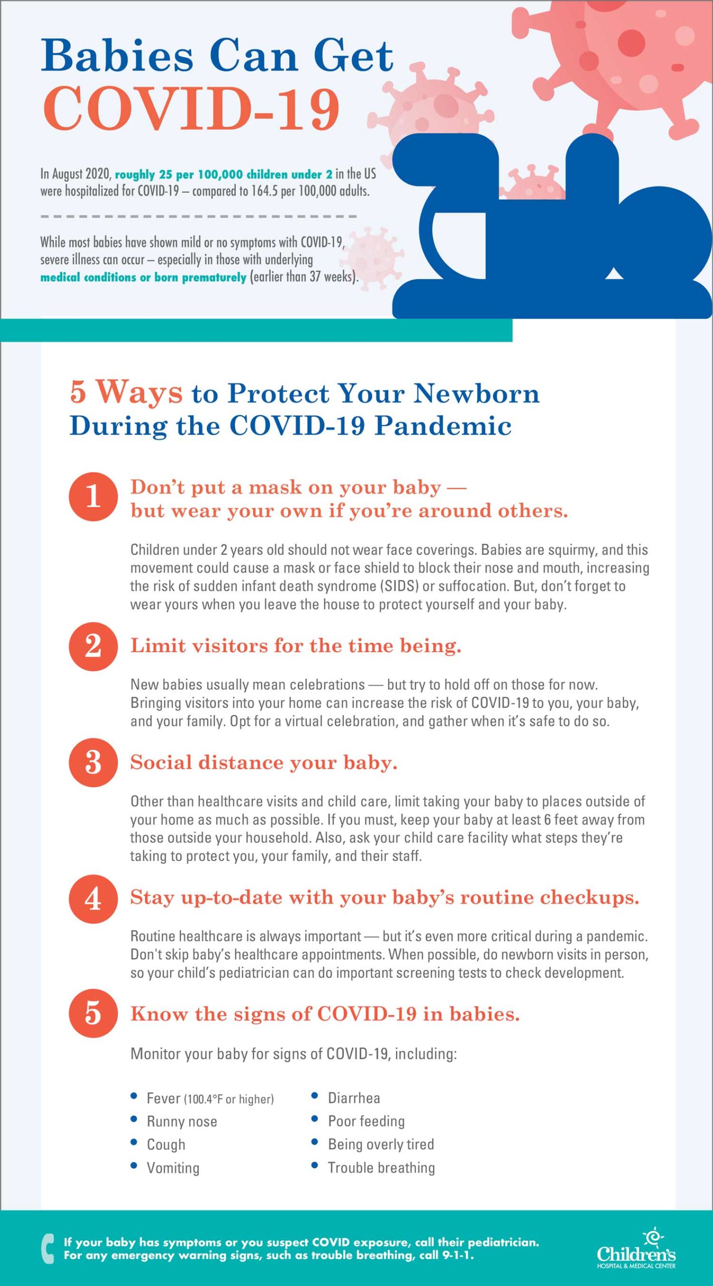 infographic about newborns and COVID