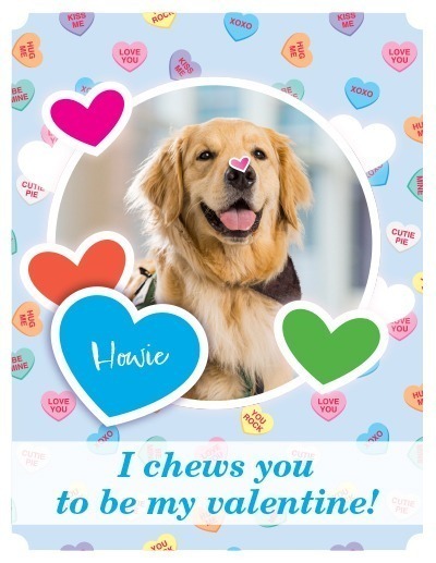Valentine's Day card featuring Howie