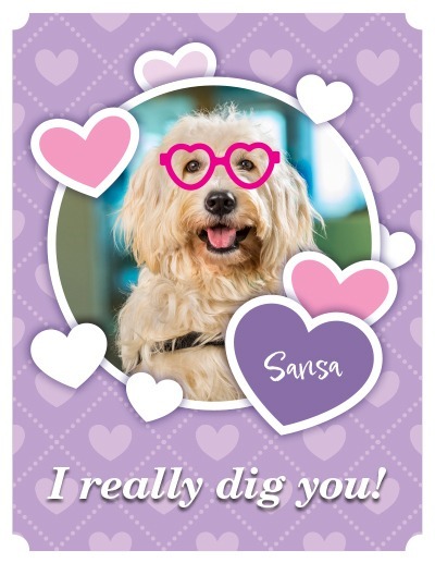 Valentine's Day card featuring Sansa